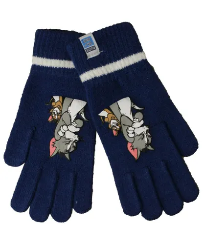 Puma Childrens Unisex Active Knit Tom & Jerry Gloves Kids Children Winter Navy 041177 01 A187C - Blue Textile