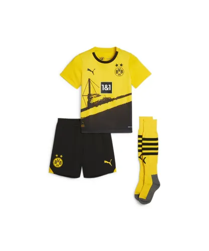Puma Childrens Unisex Borussia Dortmund 23/24 Home Minikit - Yellow