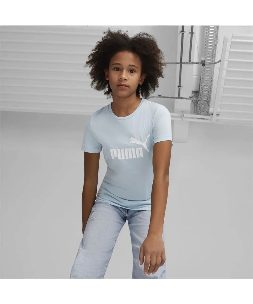 Puma Childrens Unisex Essentials Logo T-Shirt - Blue