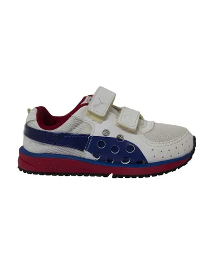 Puma Childrens Unisex Faas 300 Kids Hook And Loop White Leather Textile Trainers 185866 09 - Multicolour
