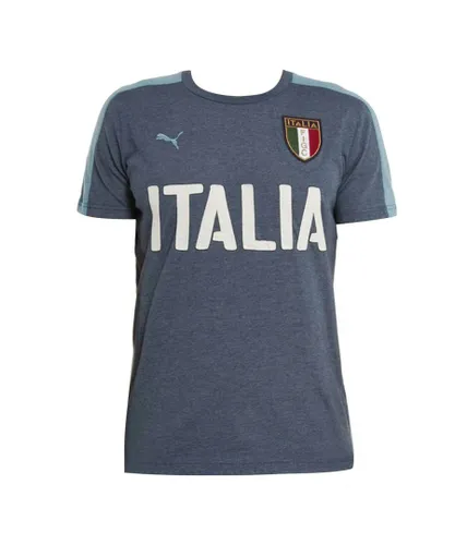 Puma Childrens Unisex Italia Azzurri FIGC Boys Junior T-Shirt Blue Top 748819 01