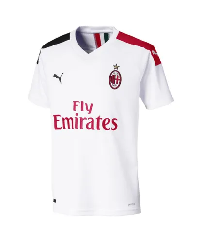 Puma Childrens Unisex Kids AC Milan Away Replica Youth Jersey Shirt - White Man Made