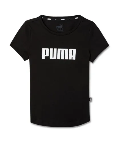 Puma Childrens Unisex Kids Boys Girls Essentials Youth Tee T-Shirt - Black Cotton