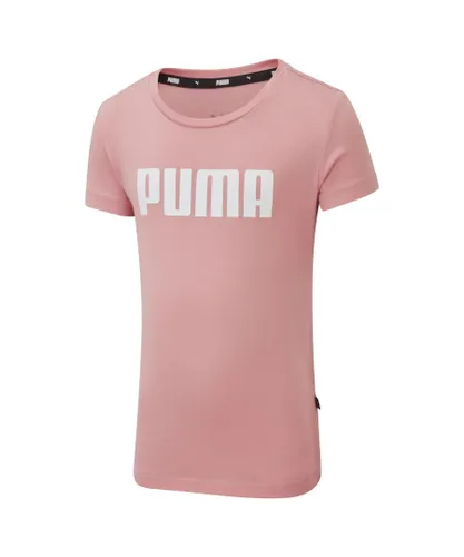 Puma Childrens Unisex Kids Boys Girls Essentials Youth Tee T-Shirt - Pink Cotton
