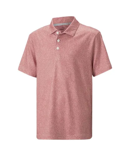 Puma Childrens Unisex Kids Cloudspun Primary Golf Polo Shirt - Pink