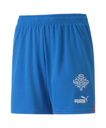 Puma Childrens Unisex Kids Iceland 22/23 Replica Shorts - Blue Polyester recycled