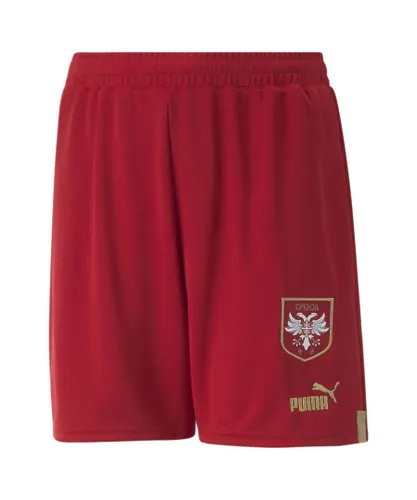 Puma Childrens Unisex Kids Serbia 22/23 Replica Shorts - Red Polyester recycled