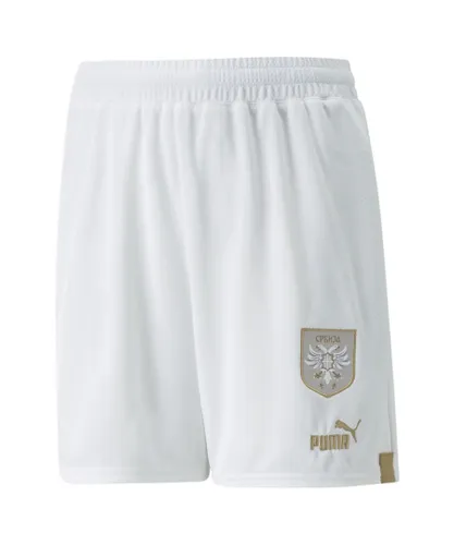 Puma Childrens Unisex Kids Serbia 22/23 Replica Shorts - White Polyester recycled
