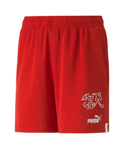 Puma Childrens Unisex Kids Switzerland 22/23 Replica Shorts - Red Polyester recycled