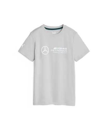 Puma Childrens Unisex Mercedes-AMG Petronas Motorsport Logo T-Shirt - Grey