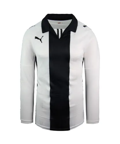 Puma Childrens Unisex PAOK FC Home Long Sleeve White Black Junior Football Polo Top 737358 01