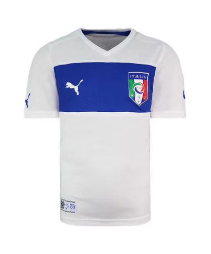 Puma Childrens Unisex Sport Lifestyle Italia Away Short Sleeve White Kids T-Shirt 740361 02
