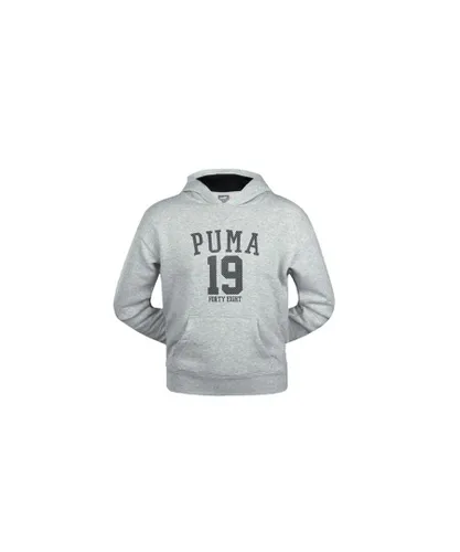 Puma Childrens Unisex Style Athletics 1948 Grey Pullover Hoodie Hoody Jumper Kids 836648 04 R2F Textile
