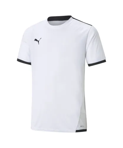 Puma Childrens Unisex teamLIGA Football Jersey - White