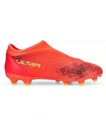 Puma Childrens Unisex Ultra Match LL FG/AG Kids Orange Football Boots