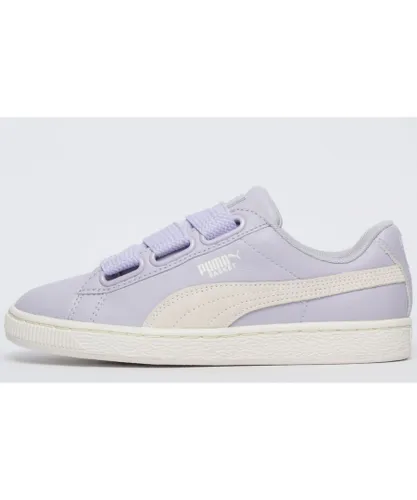 Puma Classic Leather Basket Heart Womens Girls - Purple Leather (archived)