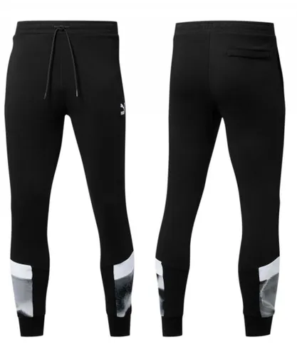 Puma Cloud Pack Mcs Track Suit Bottoms Joggers Pants Black Mens 596336 01 Textile