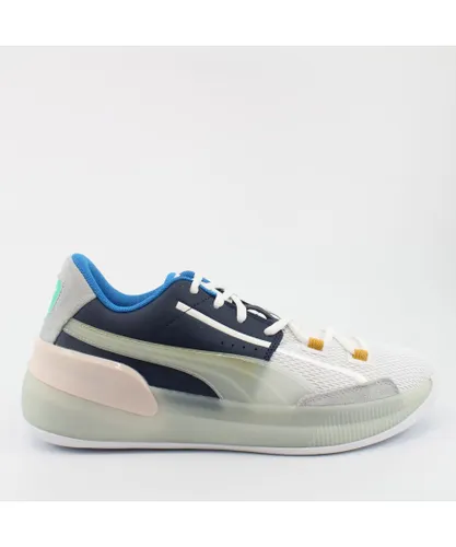 Puma Clyde Hardwood Mens Synthetic Lace Up Trainers 193664 01 - Off-White