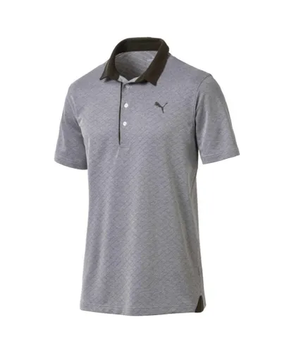 Puma Diamond Jaquard Grey/Khaki Performance Fit Mens Golf Polo Shirt 576125 04