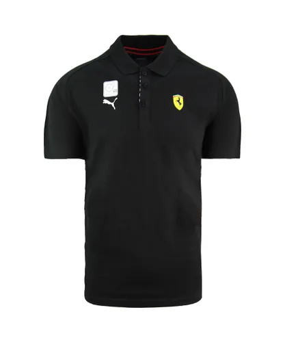 Puma Dry Cell Scuderia Ferrari Polo Shirt Short Sleeve Black Mens Top 762387 02 Cotton