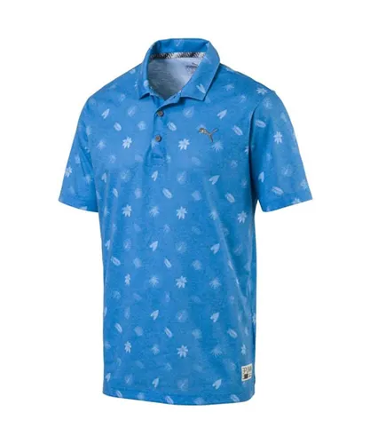 Puma DryCell Performance Fit Verdant Polo Shirt Short Sleeve Mens Top 577891 01 - Blue