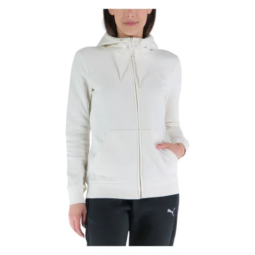 Puma , Embroidered Hooded Sweatshirt ,White female, Sizes: