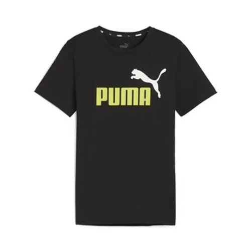 Puma  ESS+ 2 COL LOGO TEE B  boys's Children's T shirt in Black