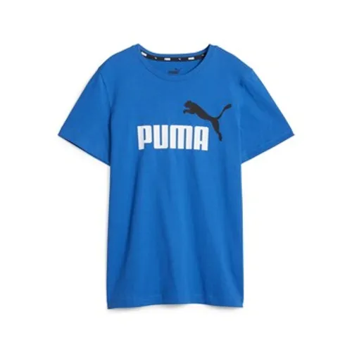 Puma  ESS+ 2 COL LOGO TEE B  boys's Children's T shirt in Blue