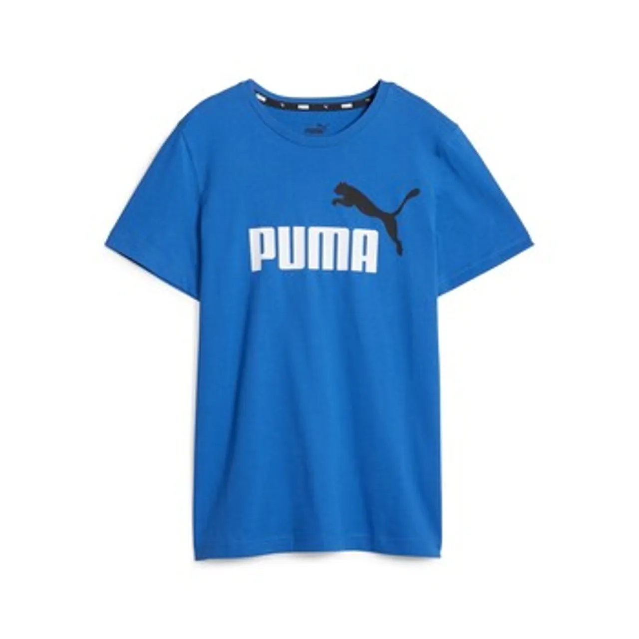 Puma  ESS+ 2 COL LOGO TEE B  boys's Children's T shirt in Blue