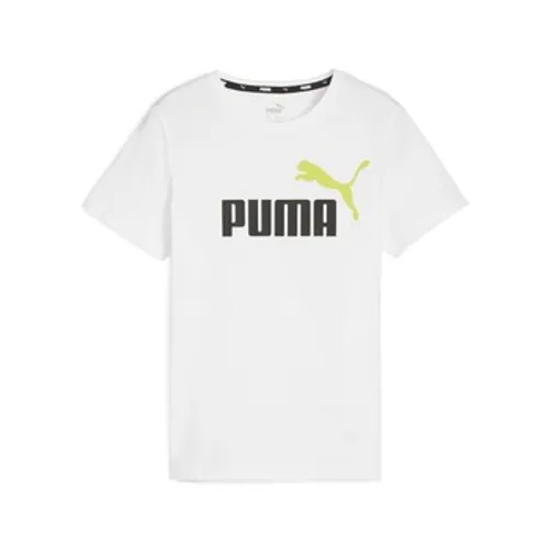 Puma  ESS+ 2 COL LOGO TEE B  boys's Children's T shirt in White