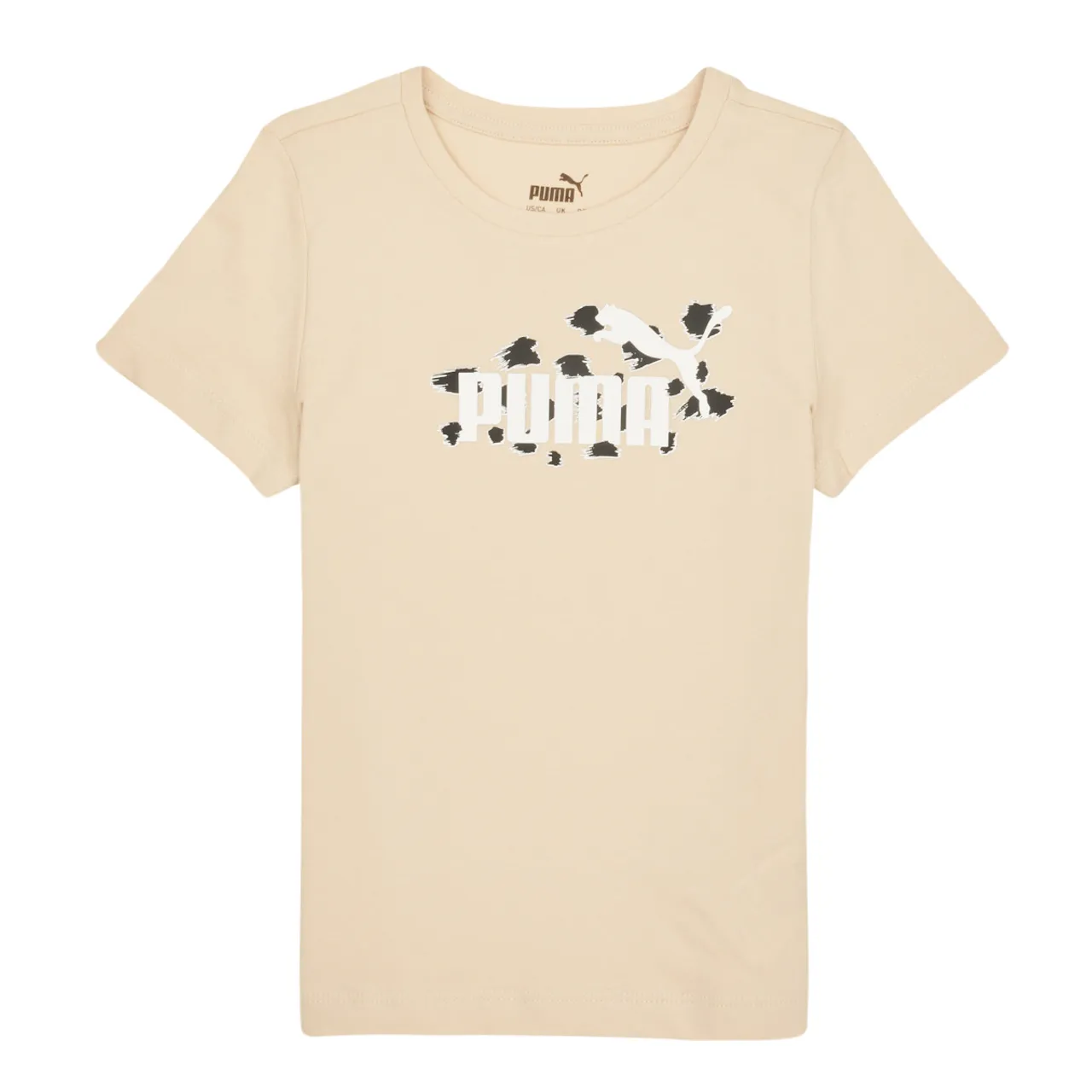 Puma  ESS ANIMAL TEE  girls's Children's T shirt in Beige
