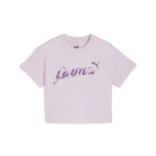 Puma  ESS+ BLOSSOM SHORT TEE G  girls's Children's T shirt in Purple
