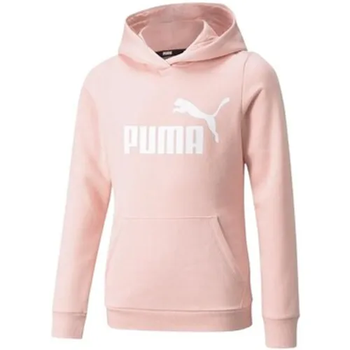 Puma  Ess Logo Hooded  girls's Children's Sweatshirt in Pink