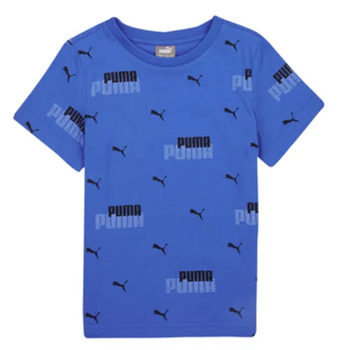 Puma  ESS+ LOGO POWER AOP  boys's Children's T shirt in Black