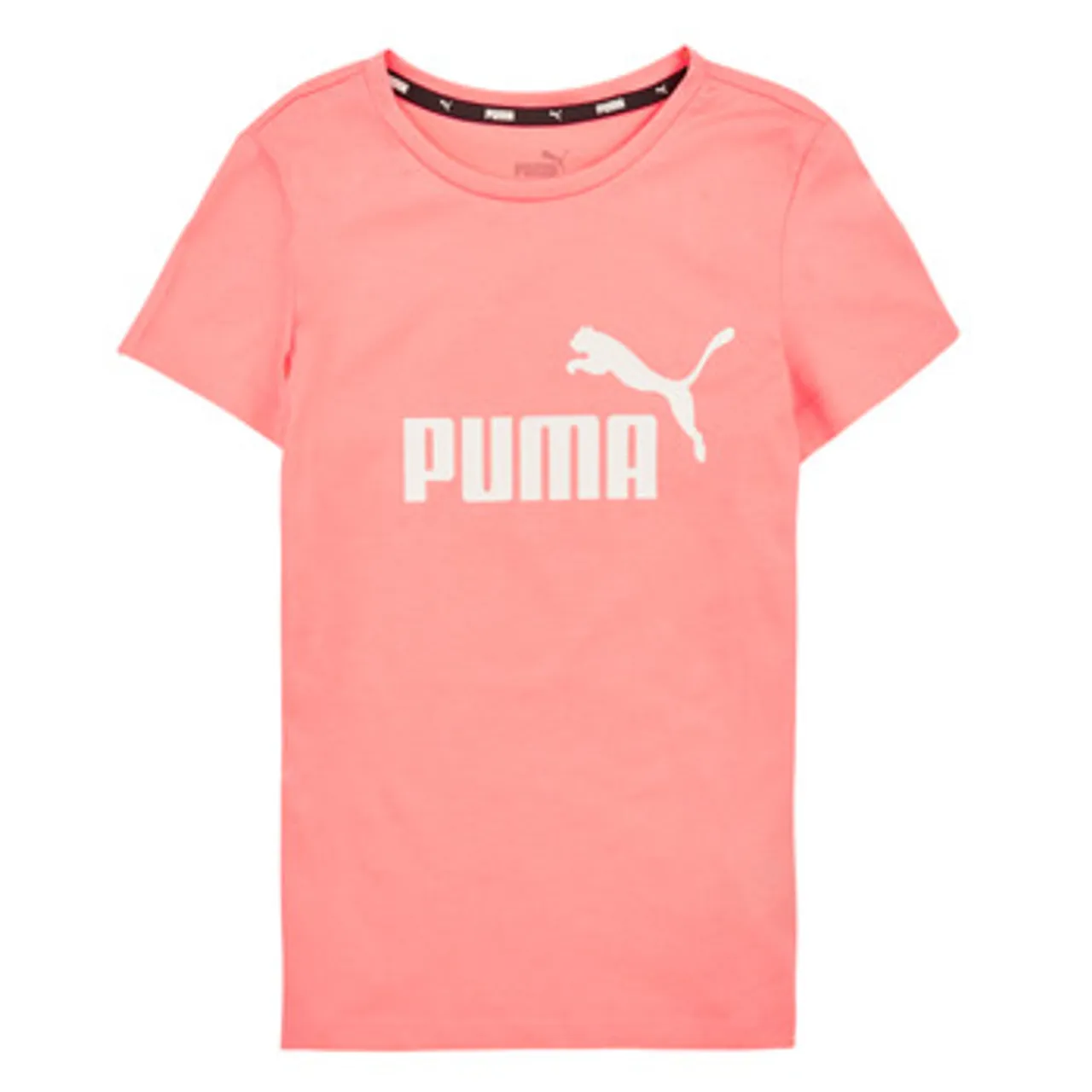 Puma  ESS LOGO TEE G  girls's Children's T shirt in Pink