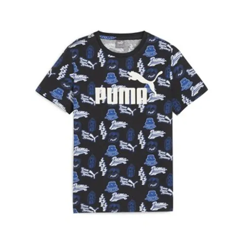 Puma  ESS+ MID 90S AOP TEE B  boys's Children's T shirt in Blue