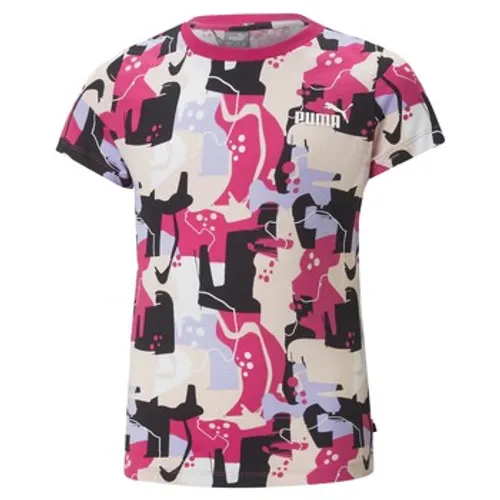 Puma  ESS STREET ART LOGO  girls's Children's T shirt in Multicolour