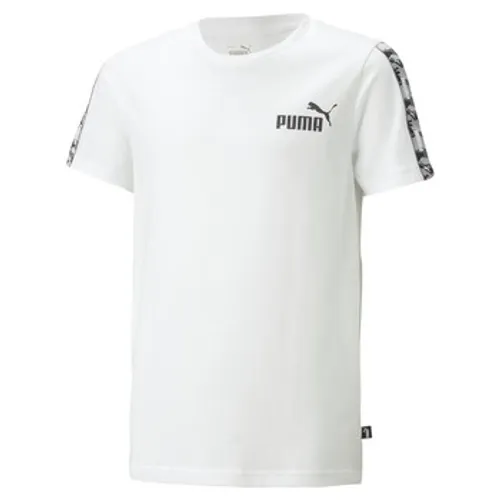 Puma  ESS TAPE CAMO  boys's Children's T shirt in White