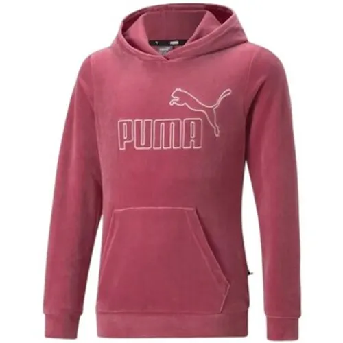 Puma  Ess Velour Hoodie G JR  girls's Children's Sweatshirt in Pink