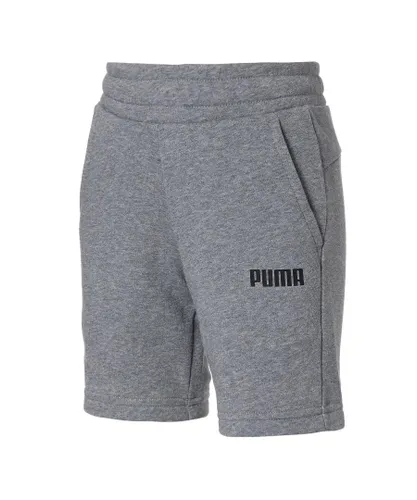 Puma Essentials Boys Sweat Shorts - Grey Cotton