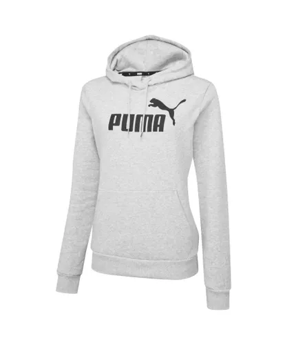 Puma Essentials Logo Womens Hoodie - Grey Cotton