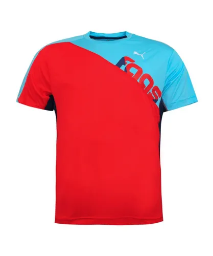 Puma Faas Core Short Sleeve Tee Mens Gym Fitness Crew Neck Top T-Shirt 509831 06 - Red