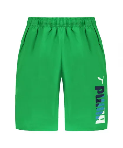 Puma FUN Mens Green Woven Bermuda Shorts