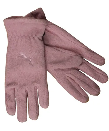 Puma Fundamentals Fleece Womens Adults Winter Gloves Pink 040861 04 UW Textile