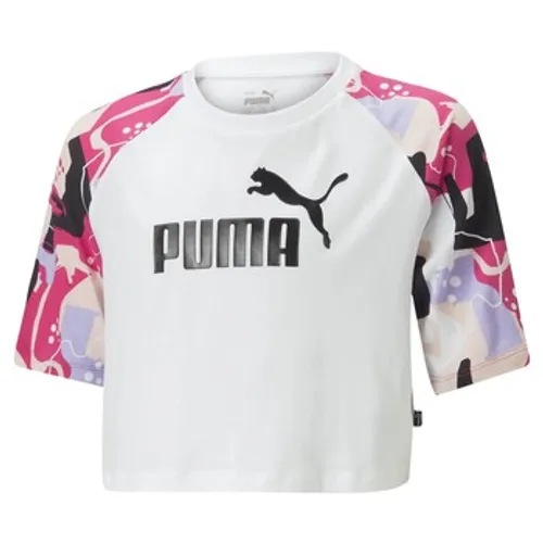 Puma  G ESS+ ART RAGLAN TEE  girls's Children's T shirt in White
