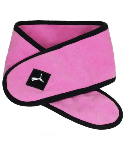 Puma Girls Graphic Logo Pink/Black Fleece Kids Scarf Hat Set 840799 01 - One