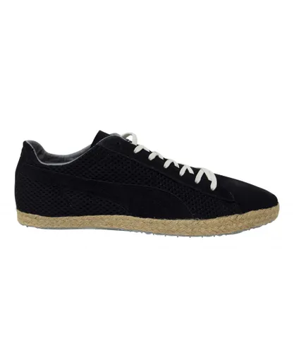 Puma Glyde Espadrille Style Black Leather Lace Up Mens Trainers 354672 01