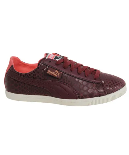 Puma Glyde Lo Hyper Womens Lace Up Burgundy Textile Trainers 357277 03 B34A - Red