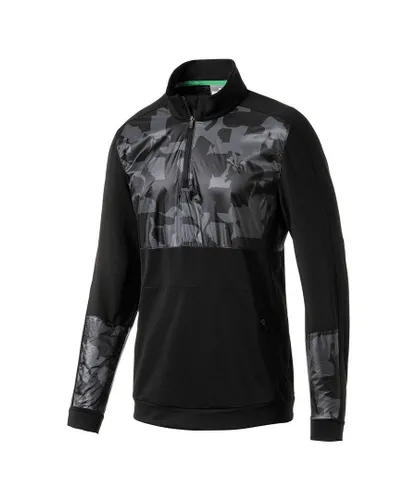 Puma Golf WarmCell Union Pullover 1/4 Zip Up Camo Mens Track Top 577912 02 - Black