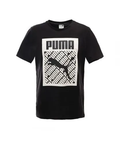 Puma Graphic Logo Mens Black T-Shirt Cotton